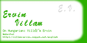 ervin villam business card